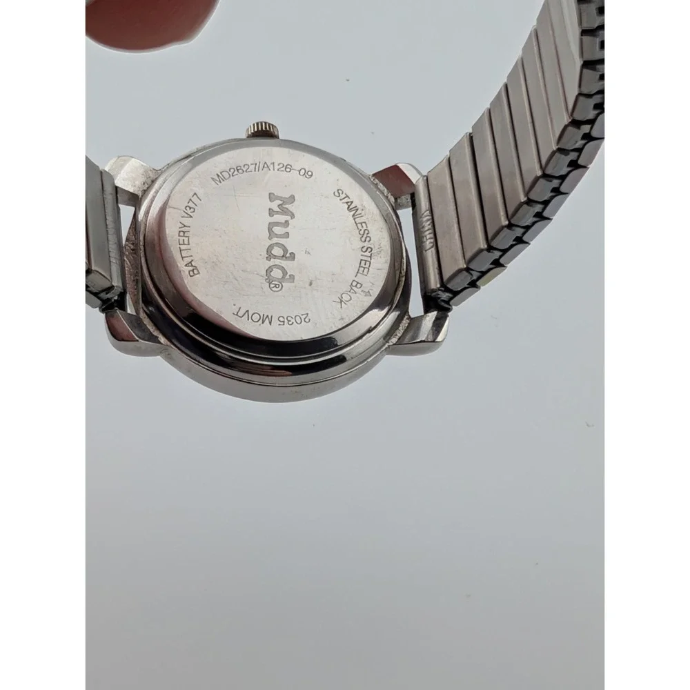 Mudd Watch Women 30mm Case Peace Sign‎ Dial Butterfly Stretch Band- New Battery